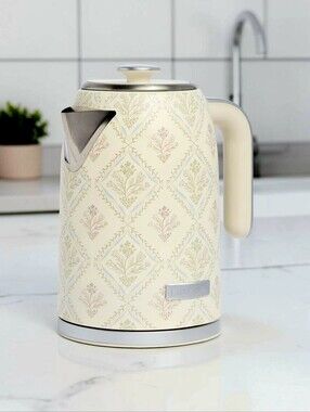 NEW Dwell Studio Cottagecore Print Electric Kettle Stainless Steel 1.7 LT